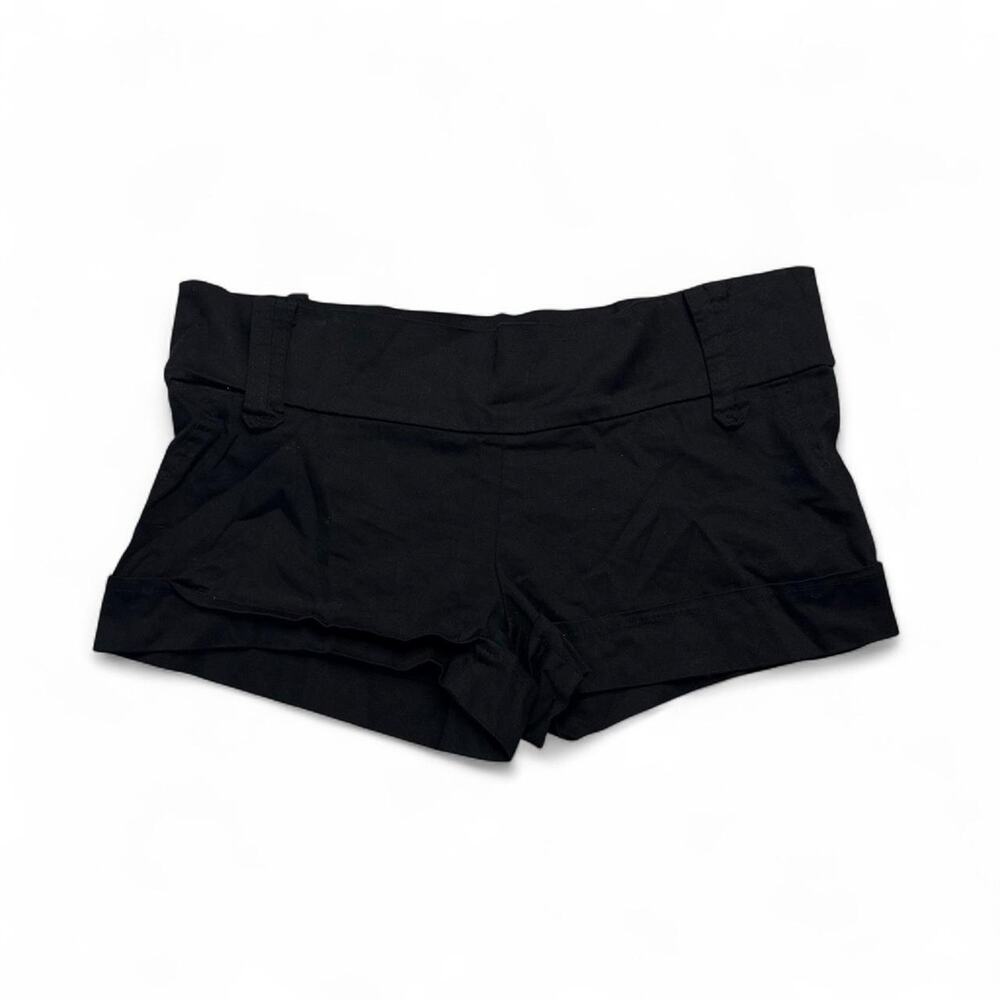 Wet Seal Super Low Rise Micro Mini Black Y2K 2000s Shorts Size M grunge goth